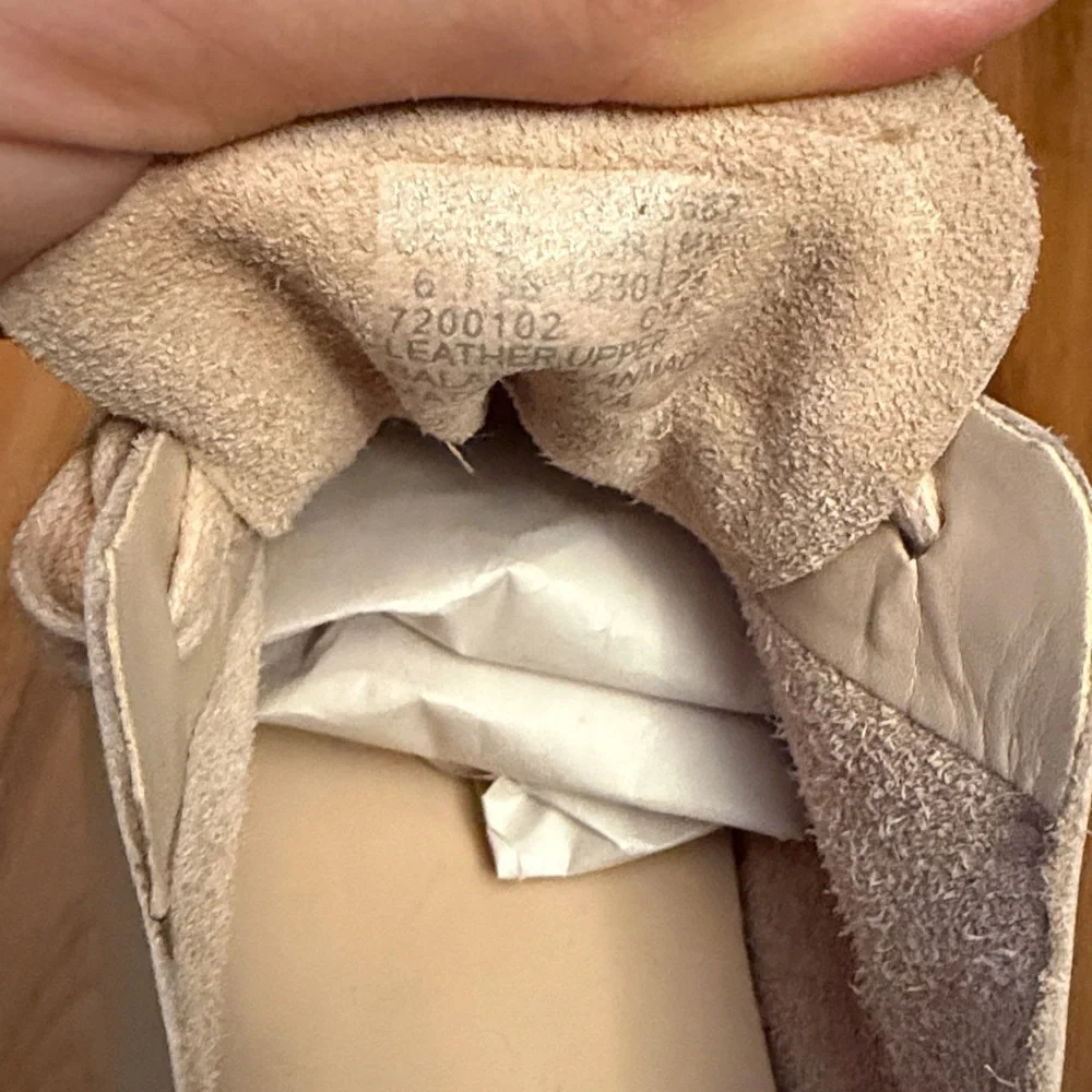 Calvin Klein Women's Classic Minimalist Casual Beige Leather Sneakers, size‎ 6